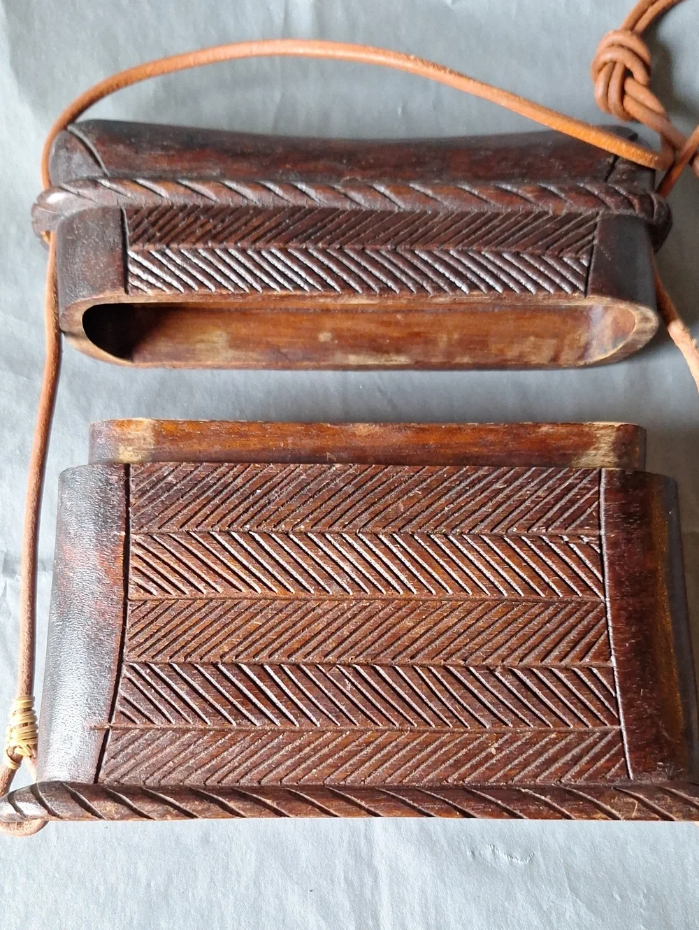 Vintage Original Wooden Crossbody Bag